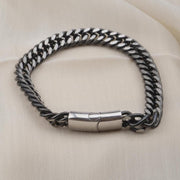 Men’s Cuban Chain Bracelet – Black or Silver — image 5