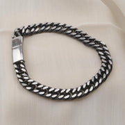 Men’s Cuban Chain Bracelet – Black or Silver — image 6