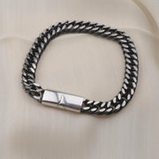 Men’s Cuban Chain Bracelet – Black or Silver — image 4