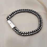 Men’s Cuban Chain Bracelet – Black or Silver — image 2