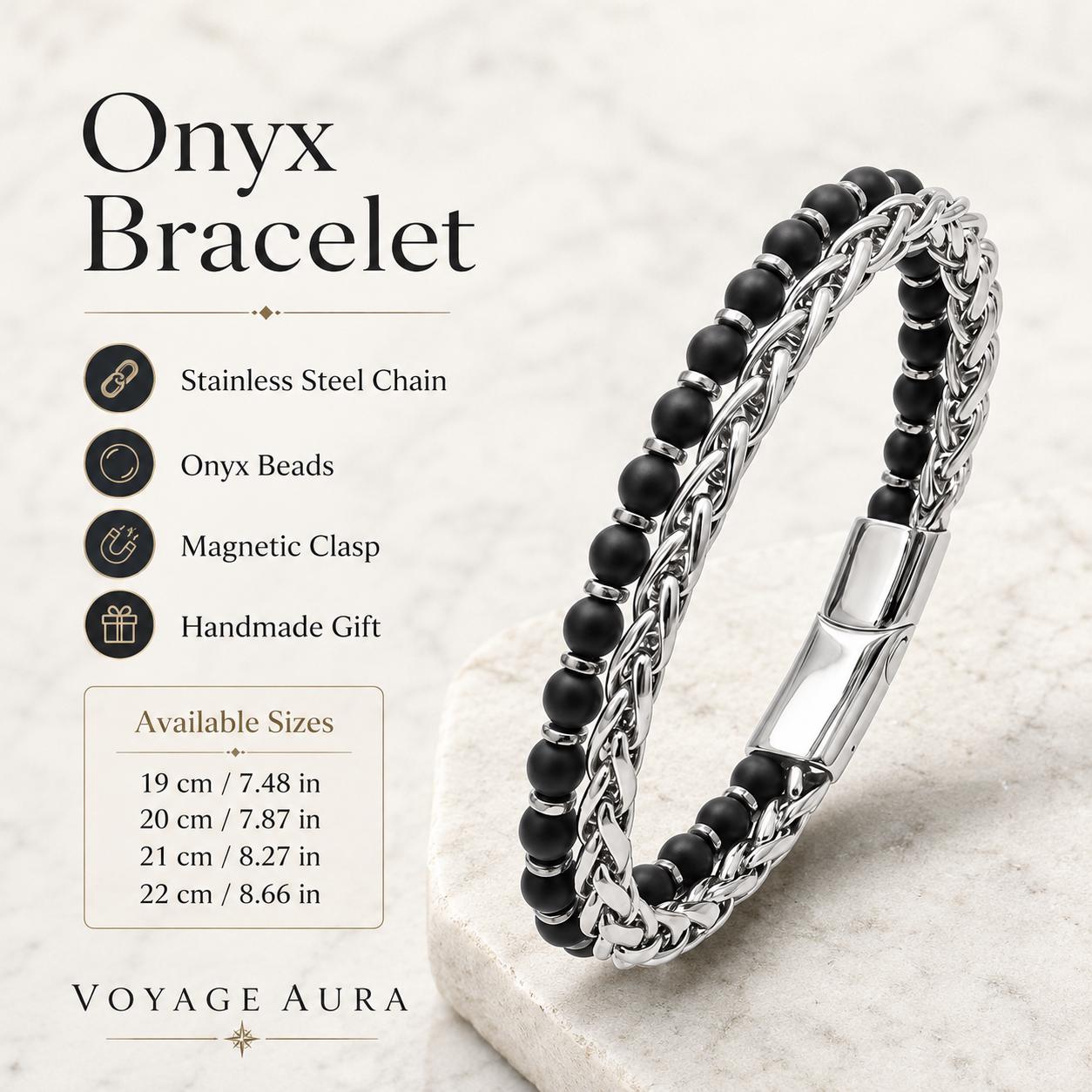Gemstone Silver Chain Bracelet for Men — image 8