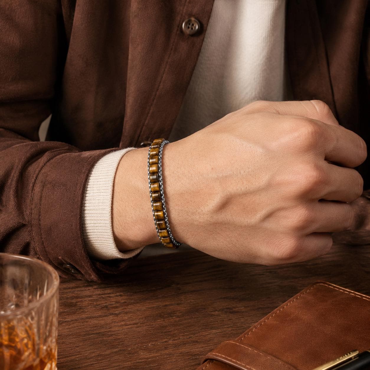 Tiger Eye Woven Bracelet – Men’s Design — image 2