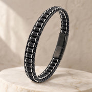 Black Onyx & Hematite Leather Bracelet — image 10