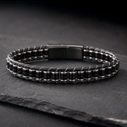 Black Onyx & Hematite Leather Bracelet — image 8