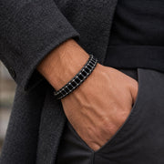 Black Onyx & Hematite Leather Bracelet — image 5