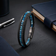 Blue Madagascar Stone Leather Bracelet — image 7