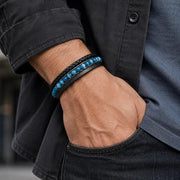 Blue Madagascar Stone Leather Bracelet — image 3
