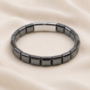 Rectangle Hematite Leather Bracelet — image 5