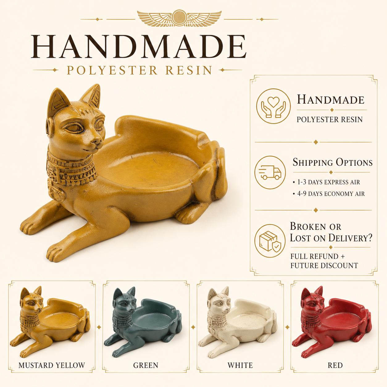 Egyptian Sphinx Cat Ashtray — image 5