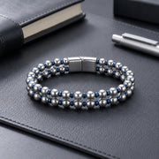 Double-Strand Hematite Bracelet – Blue Accents — image 9