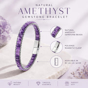 Amethyst Chain Bracelet – Purple Stone — image 6