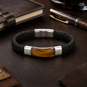 Tiger Eye Braided Leather Bracelet — image 6