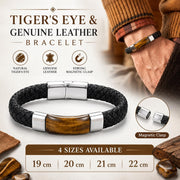 Tiger Eye Braided Leather Bracelet — image 4
