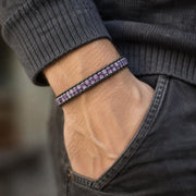 Amethyst Leather Bracelet – Purple Stone — image 2