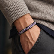 Amethyst Leather Bracelet – Purple Stone — image 6