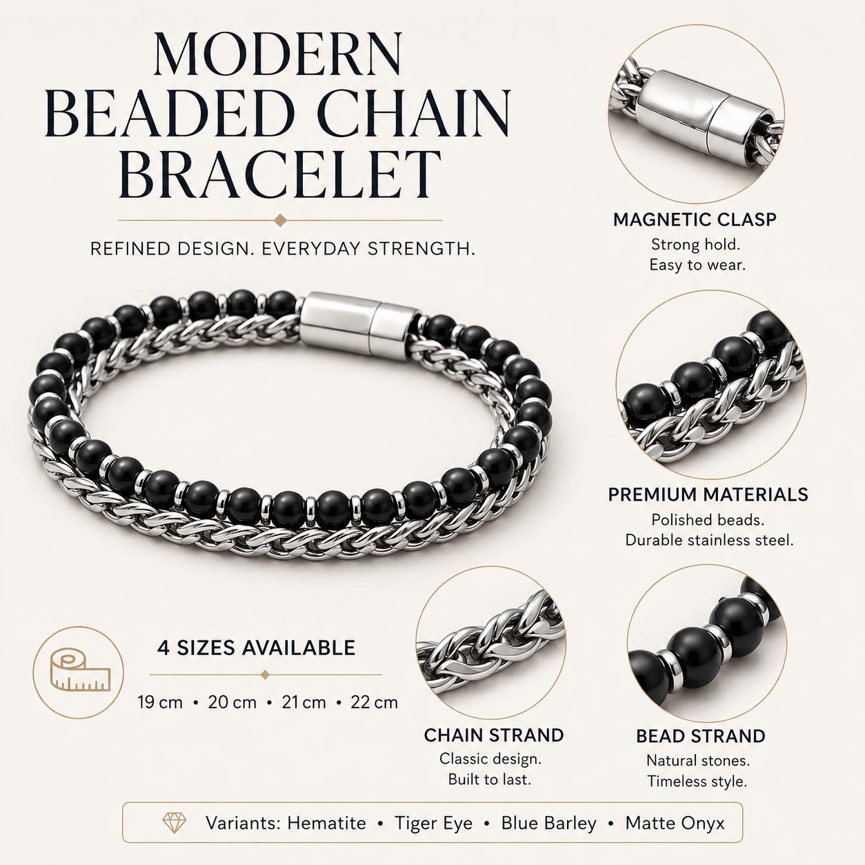 Men’s Gemstone Chain Bracelet — image 5