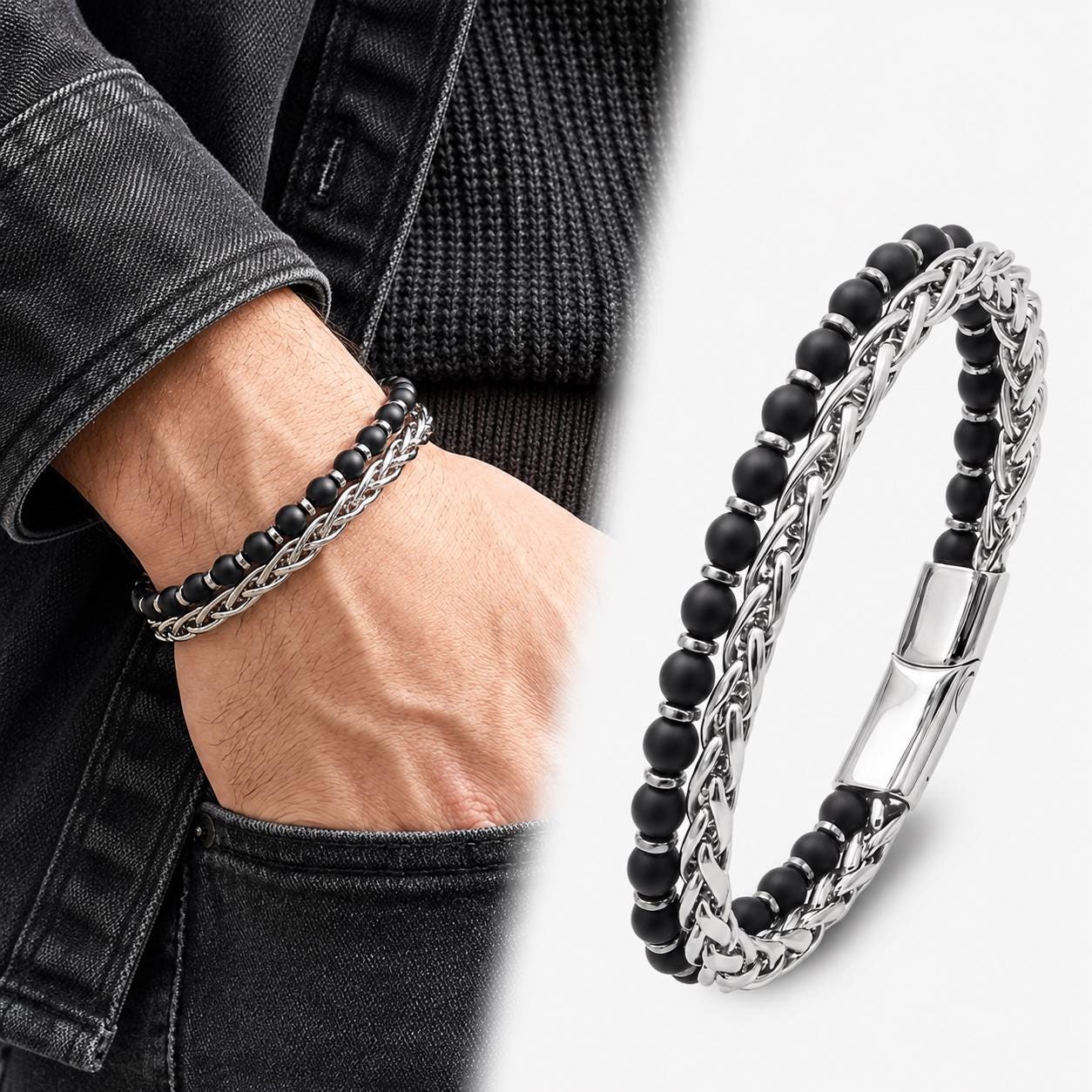 Men’s Gemstone Chain Bracelet — image 4