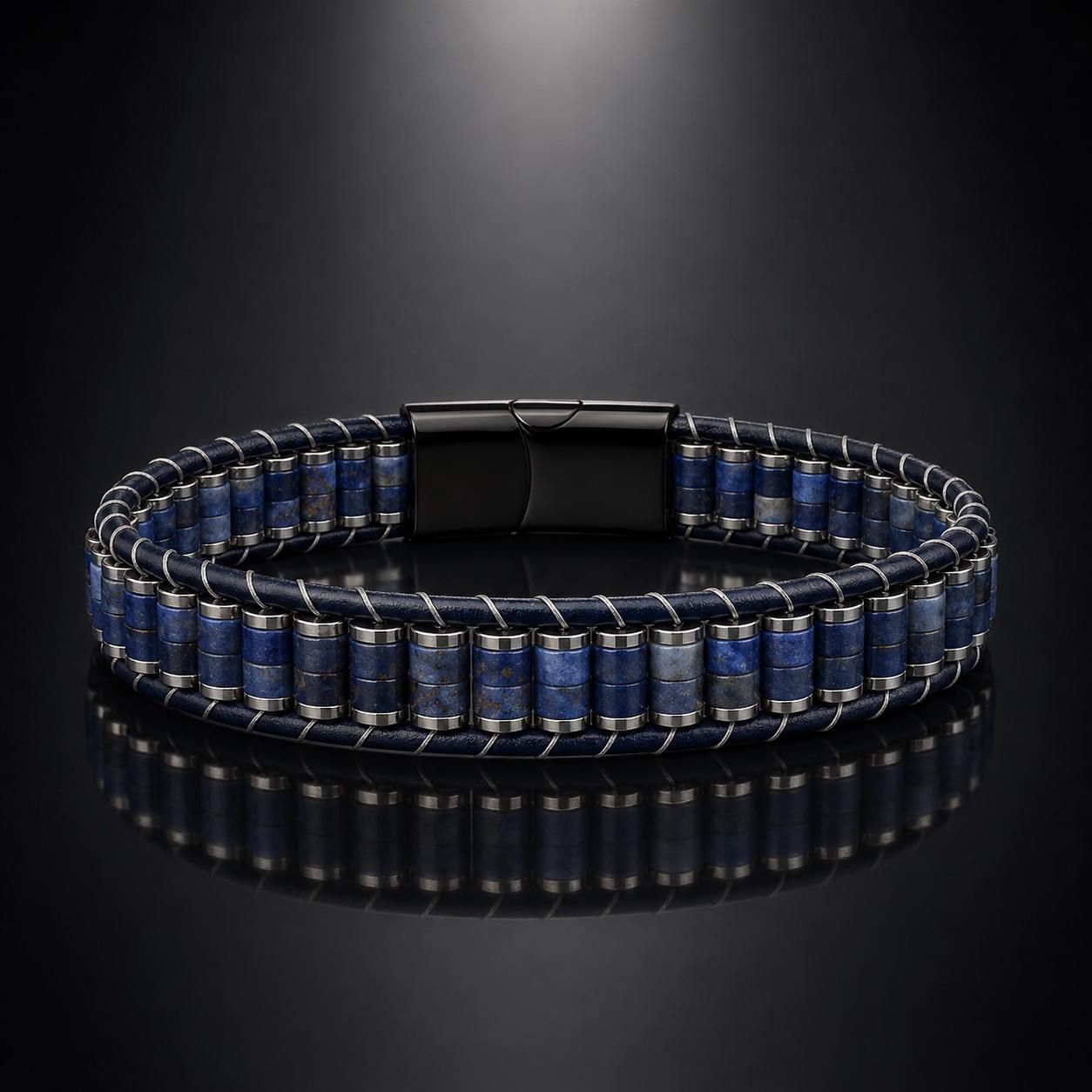 Lapis Lazuli Leather Bracelet — image 7