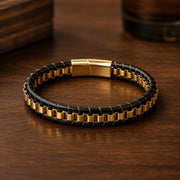 Men’s Black Braided Leather Bracelet — image 9