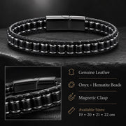 Onyx & Hematite Cord Bracelet for Men — image 2