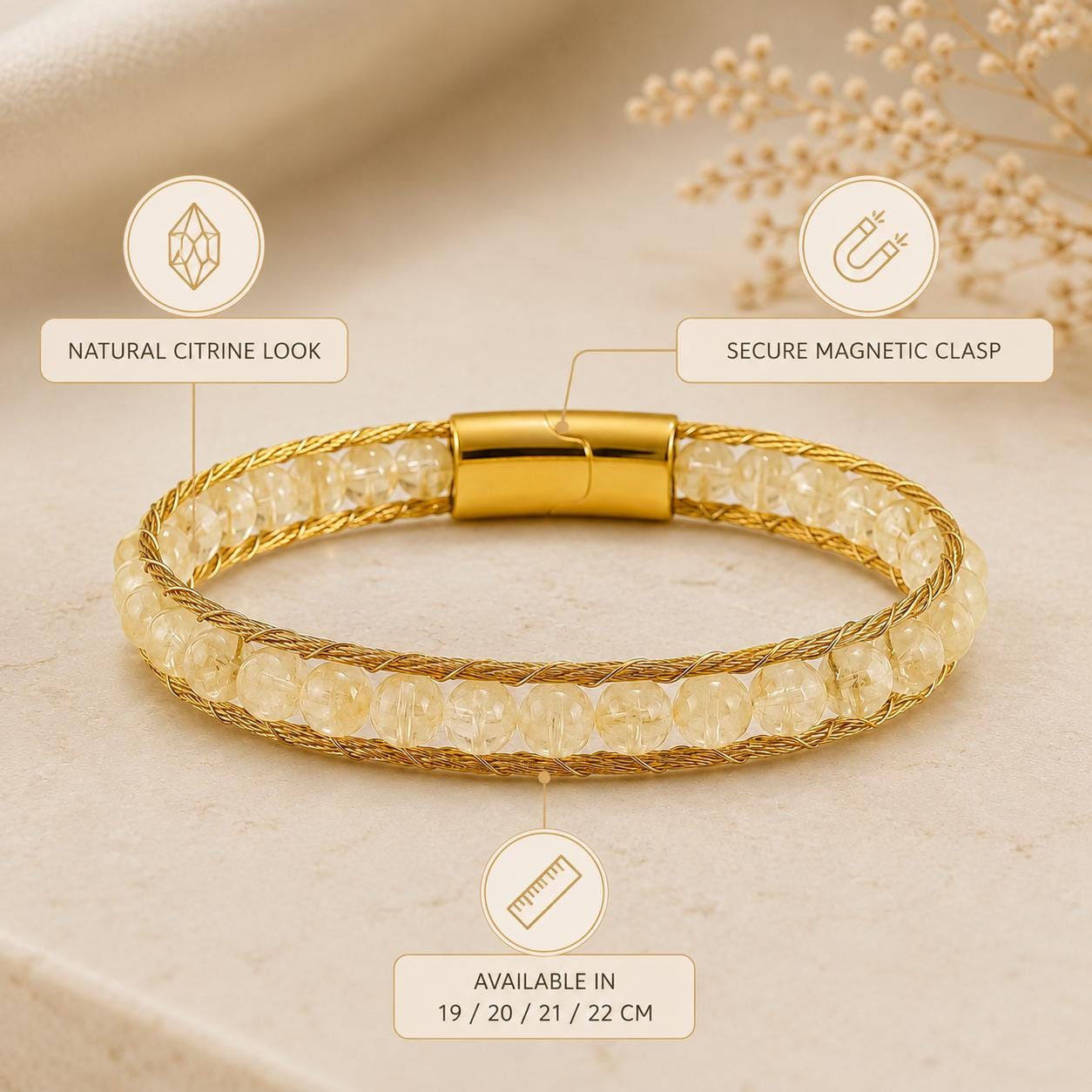 Citrine Men’s Gemstone Bracelet — image 4