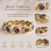 Purple Stone Gold Statement Cuff — image 9