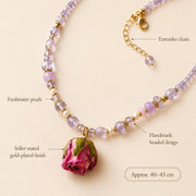 Dried Rose Quartz & Pearl Necklace — image 5