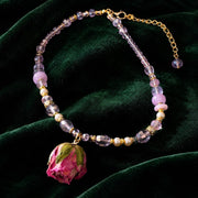 Dried Rose Quartz & Pearl Necklace — image 7