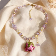 Dried Rose Quartz & Pearl Necklace — image 6