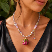 Dried Rose Quartz & Pearl Necklace — image 9
