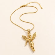 Cherub Angel Gold Pendant Necklace — image 3