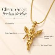 Cherub Angel Gold Pendant Necklace — image 2