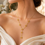 Victorian Rose Y Necklace – Gold — image 8