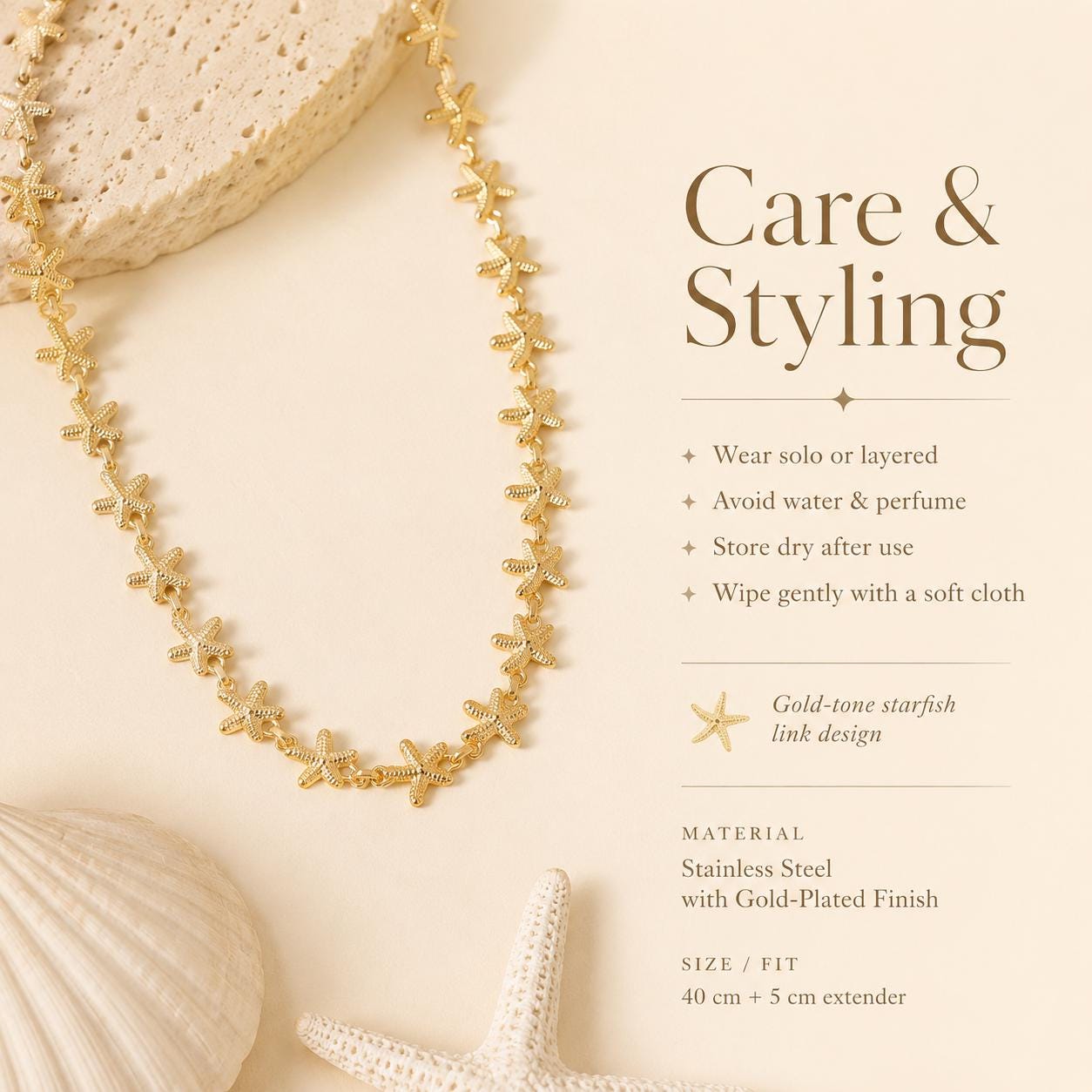 Starfish Link Gold Necklace — image 8