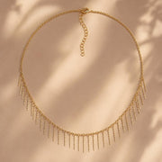 Gold Tassel Necklace – Minimalist Chain — image 9