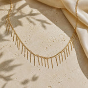 Gold Tassel Necklace – Minimalist Chain — image 8