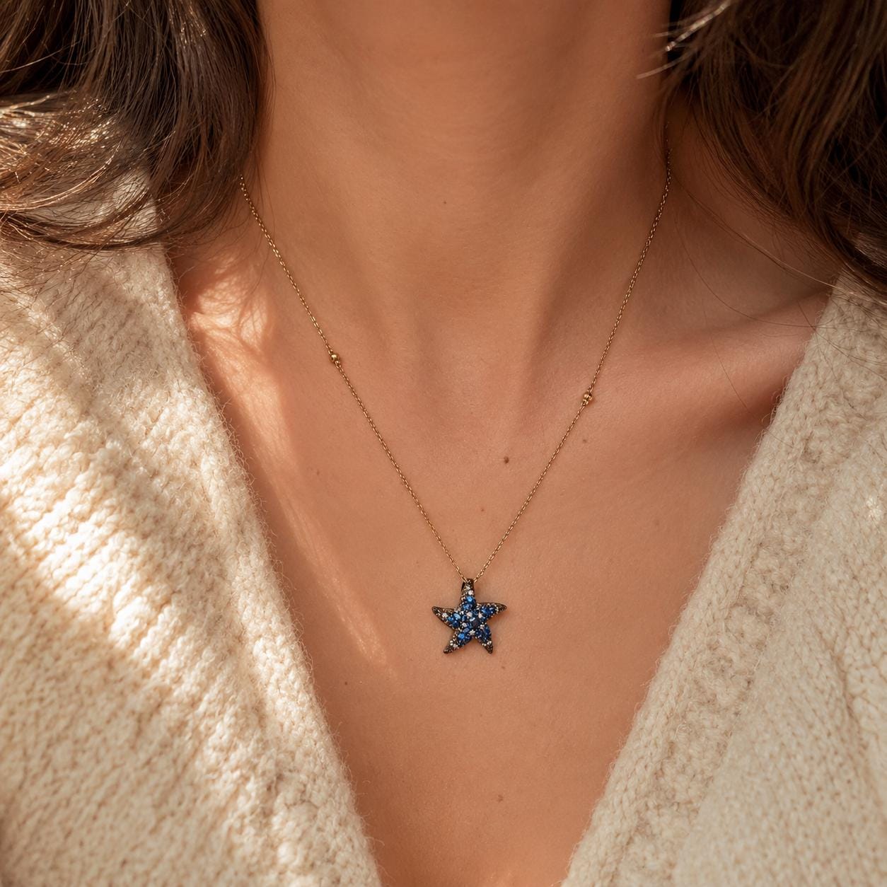 Navy Star Gold Pendant Necklace — image 8
