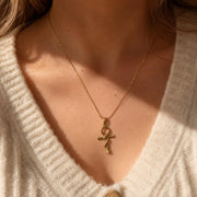 Ankh Snake Gold Pendant Necklace — image 5