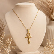 Ankh Snake Gold Pendant Necklace — image 9