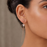 Rose Gold Crystal Chain Drop Earrings — image 7