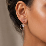 Rose Gold Crystal Chain Drop Earrings — image 9