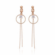 Rose Gold Crystal Chain Drop Earrings — image 6