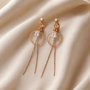 Rose Gold Crystal Chain Drop Earrings — image 3