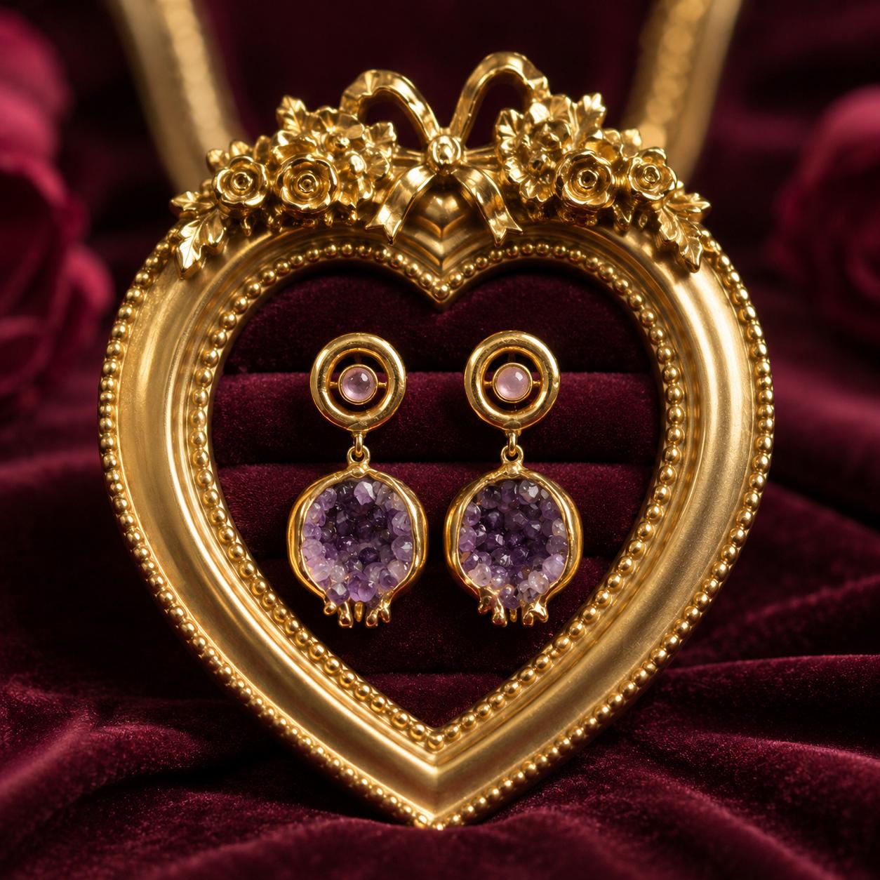 Pomegranate Purple Crystal Earrings — image 8