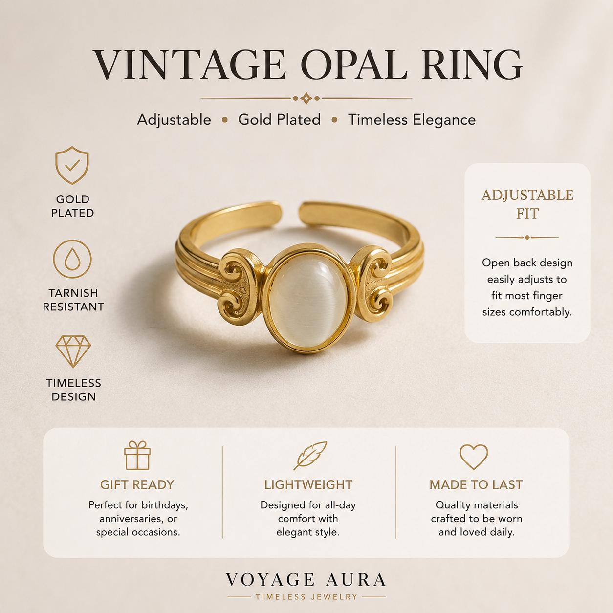 Tiger Eye Oval Stone Gold Ring — image 8