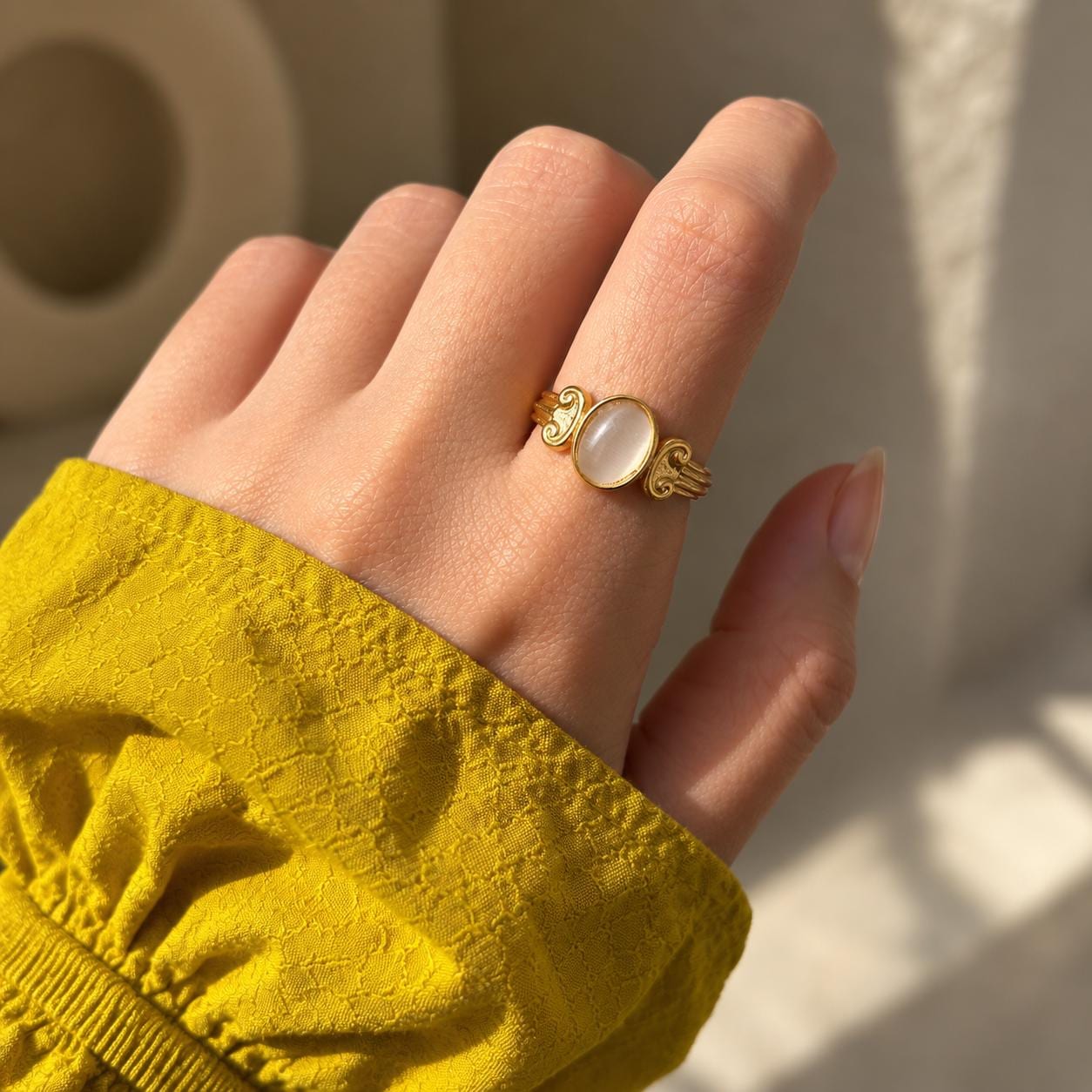 Tiger Eye Oval Stone Gold Ring — image 6