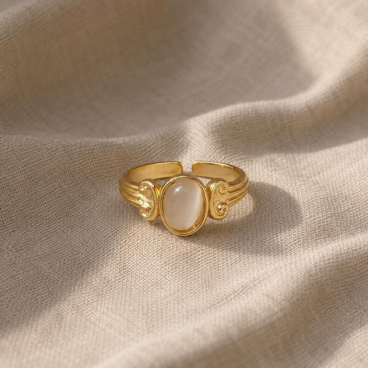 Tiger Eye Oval Stone Gold Ring — image 9
