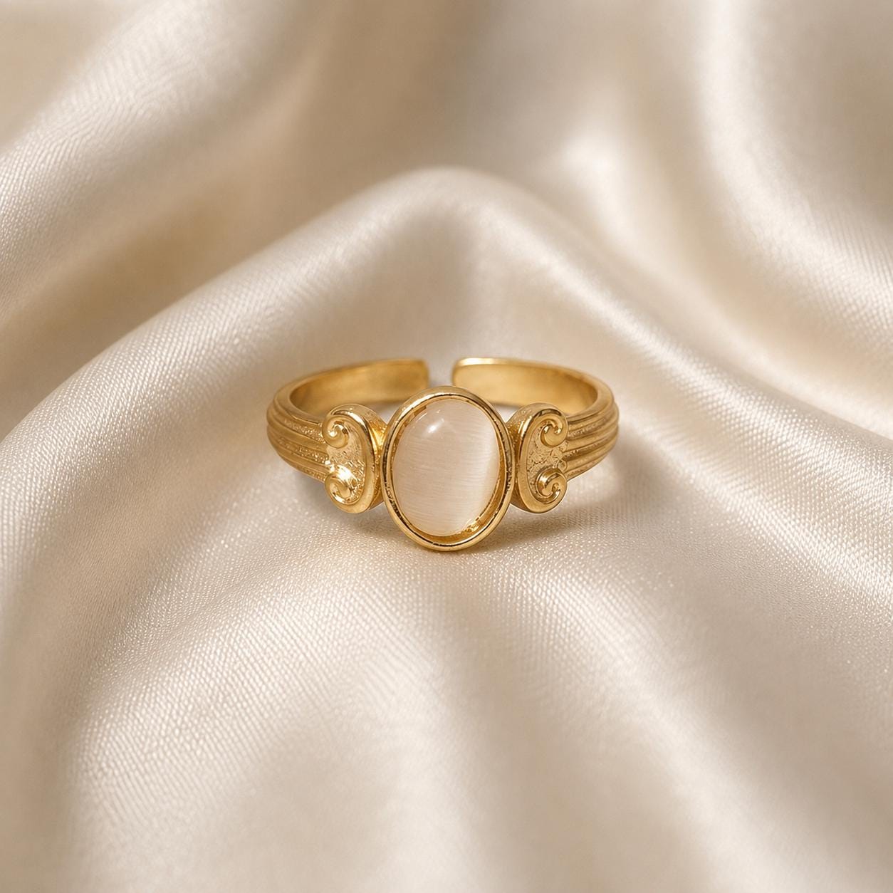 Tiger Eye Oval Stone Gold Ring — image 7