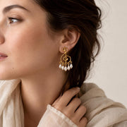 Treble Clef Pearl Drop Earrings — image 1