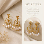 Treble Clef Pearl Drop Earrings — image 2
